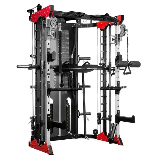 Commercial Multi Function Power Cage Trainer with Crossover Smith Squat