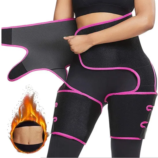 Multifunction Waist and Thign Trainer for Women 3 in 1 Weight Loss Wear, Adjustable Body Shaper Waist Trimmer Sweat Band Butt Lifter Waist Slimmer Trainer 